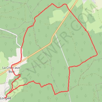 Itinéraire Forêt de la Croix aux Bois, distance, dénivelé, altitude, carte, profil, trace GPS