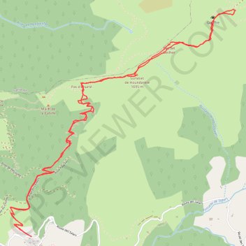 Itinéraire Sommet de Houndarete, distance, dénivelé, altitude, carte, profil, trace GPS