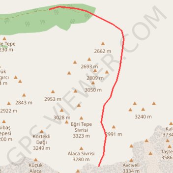 Itinéraire Col Avci Yedi Gecidi, distance, dénivelé, altitude, carte, profil, trace GPS