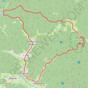 Itinéraire Rimbach près Masevaux, distance, dénivelé, altitude, carte, profil, trace GPS