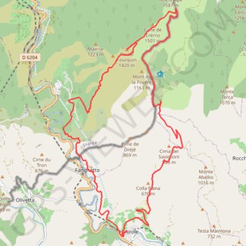 Itinéraire Roche Fourquin, distance, dénivelé, altitude, carte, profil, trace GPS