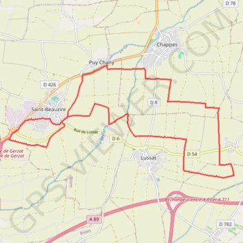 Itinéraire Marche à Saint Beauzire, distance, dénivelé, altitude, carte, profil, trace GPS