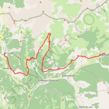 Itinéraire Queyras - Jour 3, distance, dénivelé, altitude, carte, profil, trace GPS