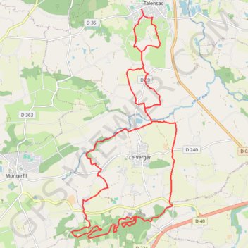 Itinéraire Talensac-la vallée du rohel, distance, dénivelé, altitude, carte, profil, trace GPS