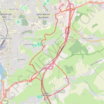 Itinéraire Viaduc d'Echinghen, distance, dénivelé, altitude, carte, profil, trace GPS