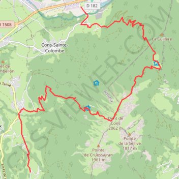 Itinéraire D'Albertville à Thônes - La Dent de Cons, distance, dénivelé, altitude, carte, profil, trace GPS