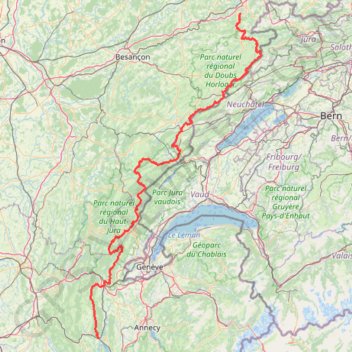 Itinéraire GTJ 2018, distance, dénivelé, altitude, carte, profil, trace GPS