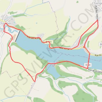 Itinéraire Lac de charmes, distance, dénivelé, altitude, carte, profil, trace GPS