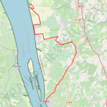 Itinéraire Vitrezay / Blaye, distance, dénivelé, altitude, carte, profil, trace GPS