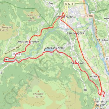 Itinéraire Route 2020-08-13 6:40pm, distance, dénivelé, altitude, carte, profil, trace GPS