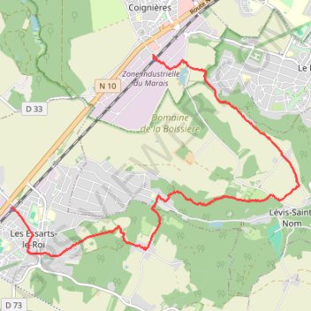 Itinéraire De Coignières aux Essarts-le-Roi, distance, dénivelé, altitude, carte, profil, trace GPS