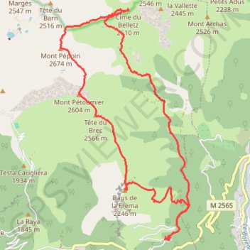 Itinéraire Tour du Clot Barrat, distance, dénivelé, altitude, carte, profil, trace GPS