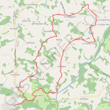 Itinéraire De villages en villages Eyburicois - Eyburie, distance, dénivelé, altitude, carte, profil, trace GPS