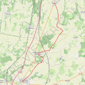 Itinéraire Chemin de Tours (de Sorigny à Sainte Maure de Touraine)), distance, dénivelé, altitude, carte, profil, trace GPS