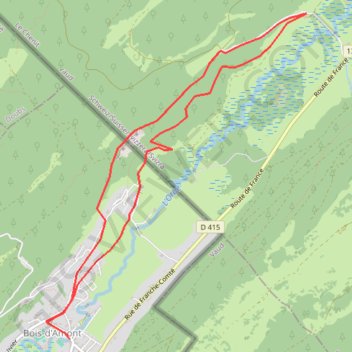 Itinéraire Bois d'Amont - Pré Rodet, distance, dénivelé, altitude, carte, profil, trace GPS