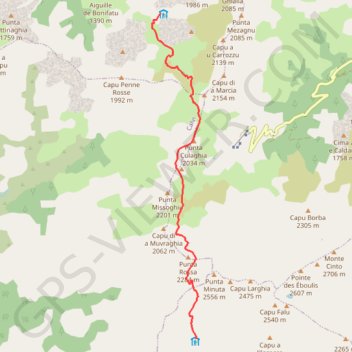 Itinéraire Tightjettu - Carruzo, distance, dénivelé, altitude, carte, profil, trace GPS