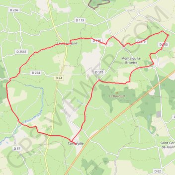Itinéraire Circuit découverte du Bocage Valognais - Montaigu-La-Brisette, distance, dénivelé, altitude, carte, profil, trace GPS
