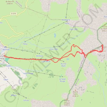 Itinéraire Maurienne-Le cheval noir, distance, dénivelé, altitude, carte, profil, trace GPS