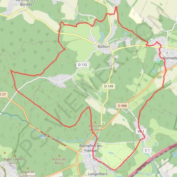 Itinéraire Rochefort en Yvelines, distance, dénivelé, altitude, carte, profil, trace GPS
