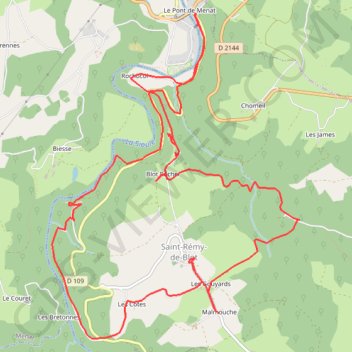 Itinéraire Château Rocher-Gorges de la Sioule, distance, dénivelé, altitude, carte, profil, trace GPS