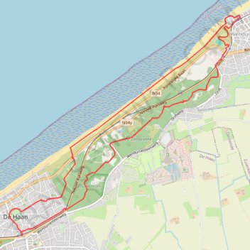 Itinéraire Duinbossenwandelroute, distance, dénivelé, altitude, carte, profil, trace GPS
