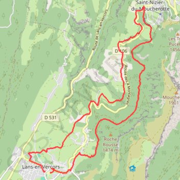 Itinéraire De Lans-en-Vercors à Saint-Nizier-du-Moucherotte, distance, dénivelé, altitude, carte, profil, trace GPS