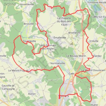 Itinéraire Circuit N°20 - Gravigny, distance, dénivelé, altitude, carte, profil, trace GPS