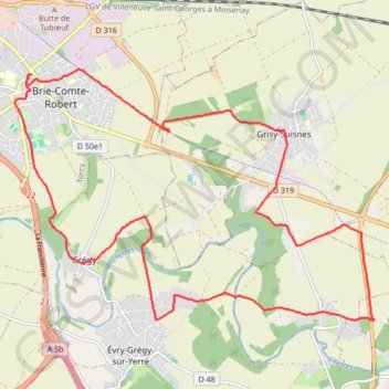 Itinéraire Brie-comte-robert, distance, dénivelé, altitude, carte, profil, trace GPS