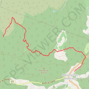 Itinéraire Méounes - le Garagaï de Signoret, distance, dénivelé, altitude, carte, profil, trace GPS
