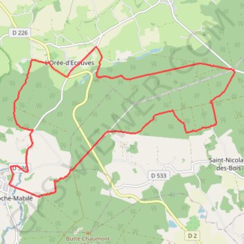 Itinéraire Au fil des chemins d'Ecouves - La Roche Mabile-Livaie, distance, dénivelé, altitude, carte, profil, trace GPS
