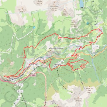 Itinéraire ∆ boucle Aussois/Norma/Replaton, distance, dénivelé, altitude, carte, profil, trace GPS