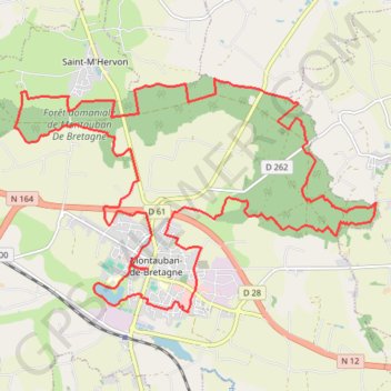 Itinéraire Montauban-de-Bretagne, distance, dénivelé, altitude, carte, profil, trace GPS