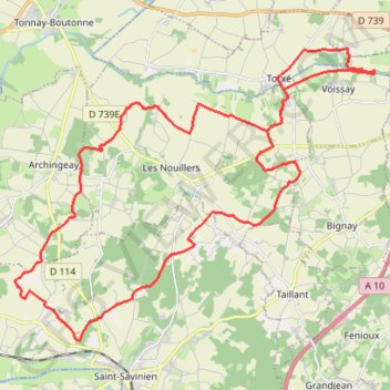 Itinéraire Archingeay Champagné 37 kms, distance, dénivelé, altitude, carte, profil, trace GPS