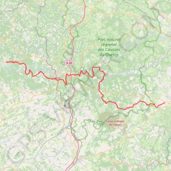 Itinéraire Prayssac - Savignac, distance, dénivelé, altitude, carte, profil, trace GPS