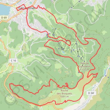 Itinéraire Chaume Francis, Grosse Pierre, Grouvelin, distance, dénivelé, altitude, carte, profil, trace GPS