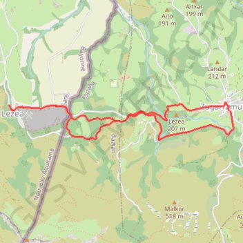 Itinéraire Zugarramurdi depuis les Grottes de Sare, distance, dénivelé, altitude, carte, profil, trace GPS