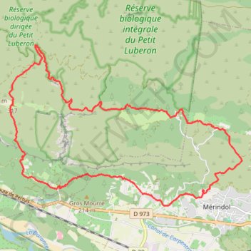 Itinéraire Merindol (la trace des vaudoix), distance, dénivelé, altitude, carte, profil, trace GPS