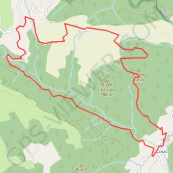 Itinéraire Plo de Canac, distance, dénivelé, altitude, carte, profil, trace GPS