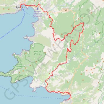 Itinéraire Corse J1 Barbières, distance, dénivelé, altitude, carte, profil, trace GPS