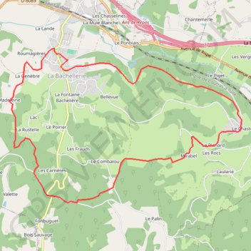 Itinéraire La Bachellerie boucle du Chastel, distance, dénivelé, altitude, carte, profil, trace GPS
