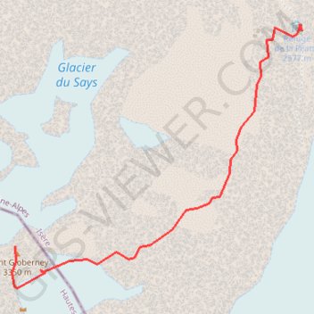 Itinéraire Mont Gioberney, distance, dénivelé, altitude, carte, profil, trace GPS