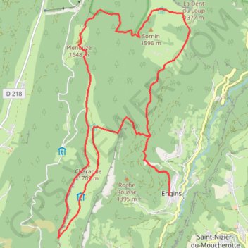 Itinéraire Crêtes de Charande, distance, dénivelé, altitude, carte, profil, trace GPS