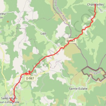 Itinéraire De Chanaleilles à Saint-Alban-sur-Limagnole, distance, dénivelé, altitude, carte, profil, trace GPS