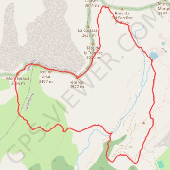 Itinéraire Mont Giraud, distance, dénivelé, altitude, carte, profil, trace GPS