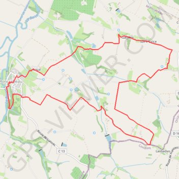 Itinéraire Le Mont des Chèvres - Moncrabeau, distance, dénivelé, altitude, carte, profil, trace GPS