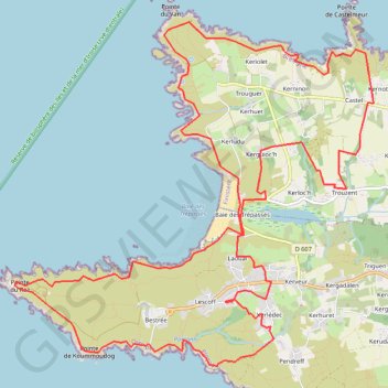 Itinéraire Pointe du Raz et pointe du Van, distance, dénivelé, altitude, carte, profil, trace GPS