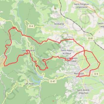 Itinéraire Marche en Roannais - Renaison, distance, dénivelé, altitude, carte, profil, trace GPS