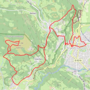 Itinéraire Mont de Gez par le sud, distance, dénivelé, altitude, carte, profil, trace GPS