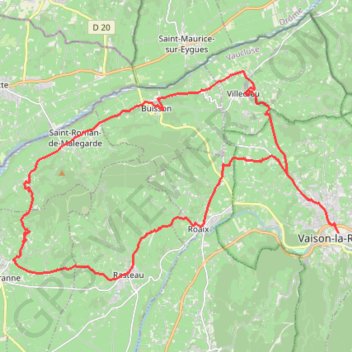 Itinéraire Les villages des Templiers (entre Aygues et Ouvèze) - Vaison-la-Romaine, distance, dénivelé, altitude, carte, profil, trace GPS