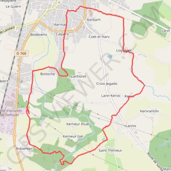 Itinéraire 20171019 Pluvigner, Saint Tremeur, distance, dénivelé, altitude, carte, profil, trace GPS